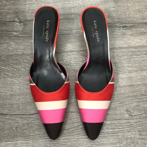 Vintage Kate Spade Mules Kitten Heels - Picture 2 of 8